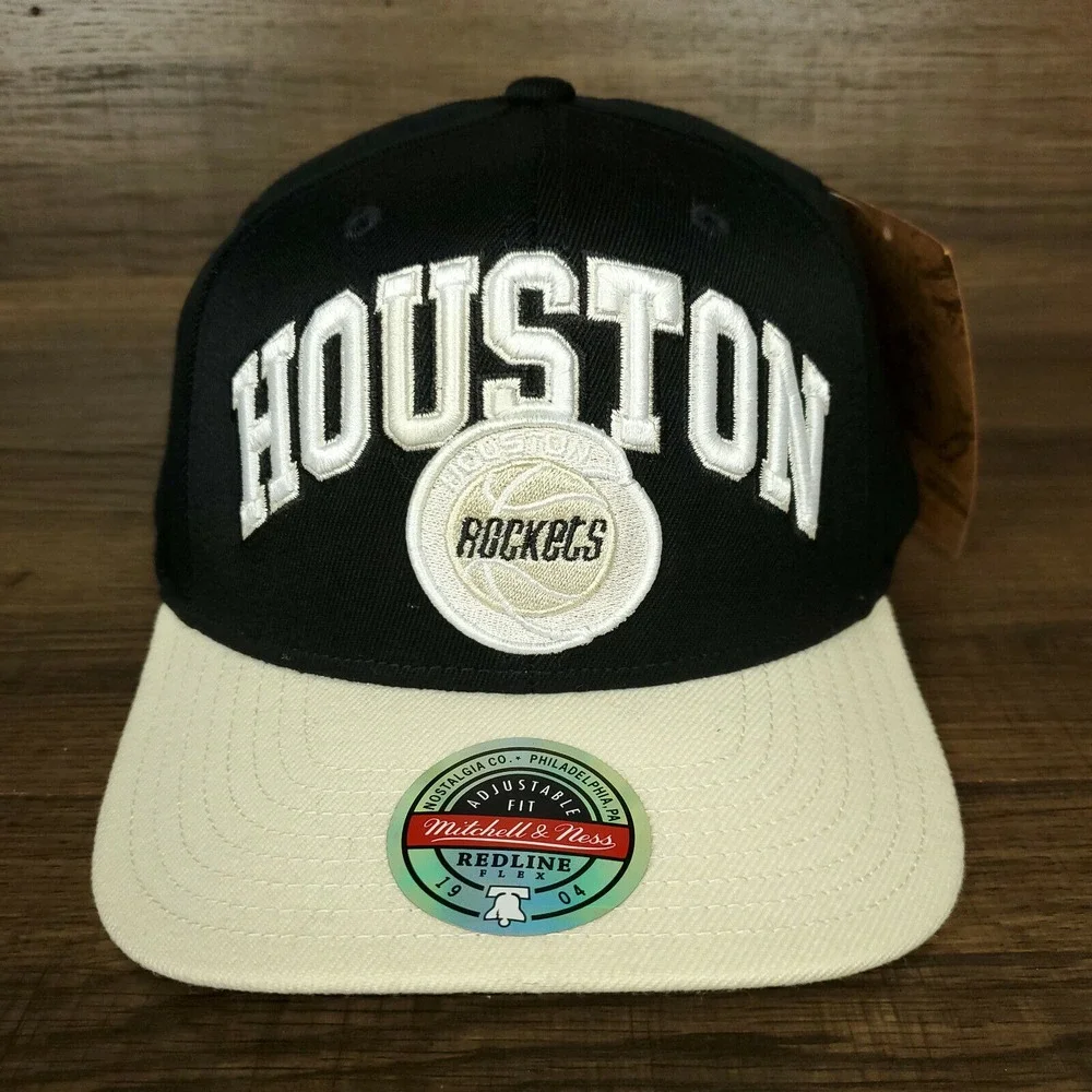 Houston Rockets Mitchell & Ness‎ NBA Redline Snapback Hat Cap 3D Logo Black NWT